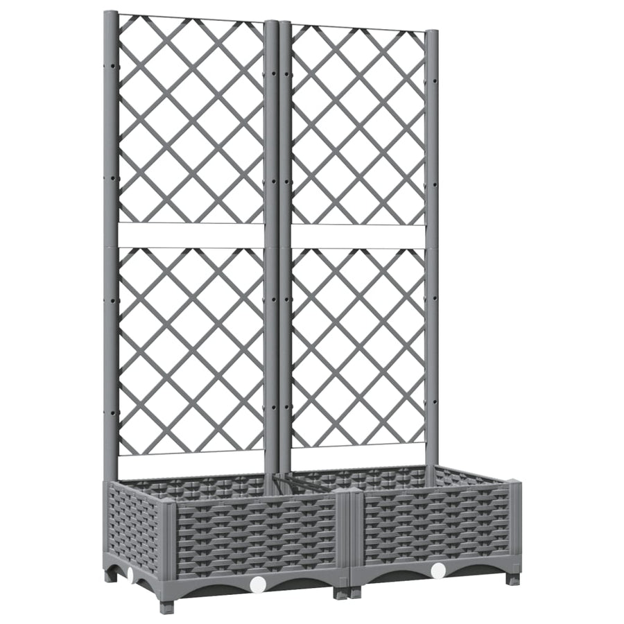 Plantenbak Met Latwerk 80X40X2,5 Cm Polypropeen 80 x 40 x 121.5 cm Lichtgrijs