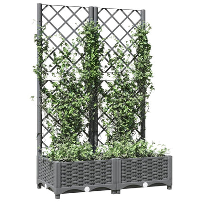 Plantenbak Met Latwerk 80X40X2,5 Cm Polypropeen 80 x 40 x 121.5 cm Lichtgrijs