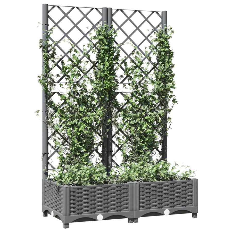 Plantenbak Met Latwerk 80X40X2,5 Cm Polypropeen 80 x 40 x 121.5 cm Lichtgrijs