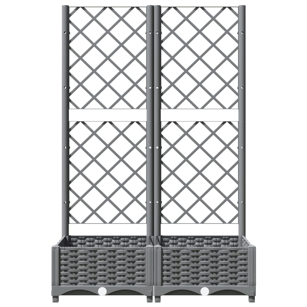 Plantenbak Met Latwerk 80X40X2,5 Cm Polypropeen 80 x 40 x 121.5 cm Lichtgrijs