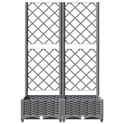 Plantenbak Met Latwerk 80X40X2,5 Cm Polypropeen 80 x 40 x 121.5 cm Lichtgrijs