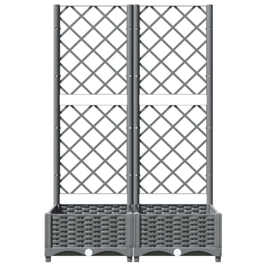 Plantenbak Met Latwerk 80X40X2,5 Cm Polypropeen 80 x 40 x 121.5 cm Lichtgrijs