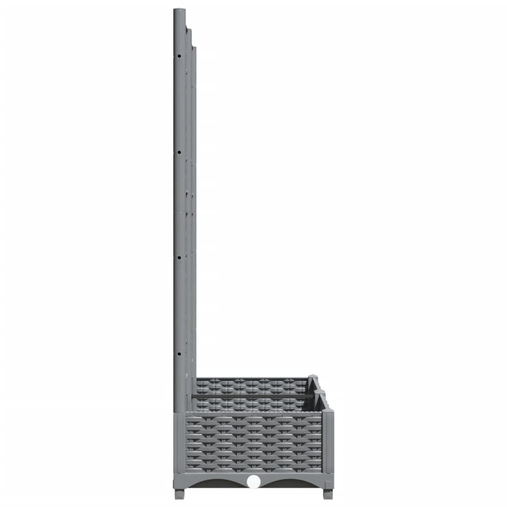 Plantenbak Met Latwerk 80X40X2,5 Cm Polypropeen 80 x 40 x 121.5 cm Lichtgrijs
