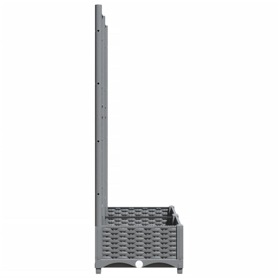 Plantenbak Met Latwerk 80X40X2,5 Cm Polypropeen 80 x 40 x 121.5 cm Lichtgrijs