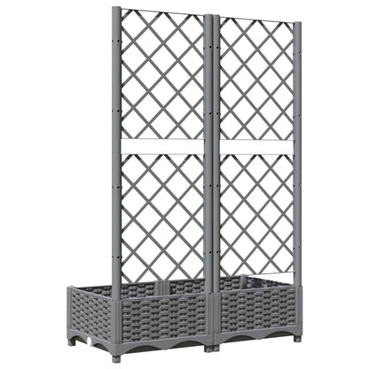 Plantenbak Met Latwerk 80X40X2,5 Cm Polypropeen 80 x 40 x 121.5 cm Lichtgrijs