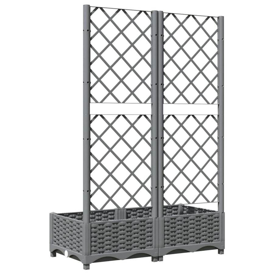 Plantenbak Met Latwerk 80X40X2,5 Cm Polypropeen 80 x 40 x 121.5 cm Lichtgrijs
