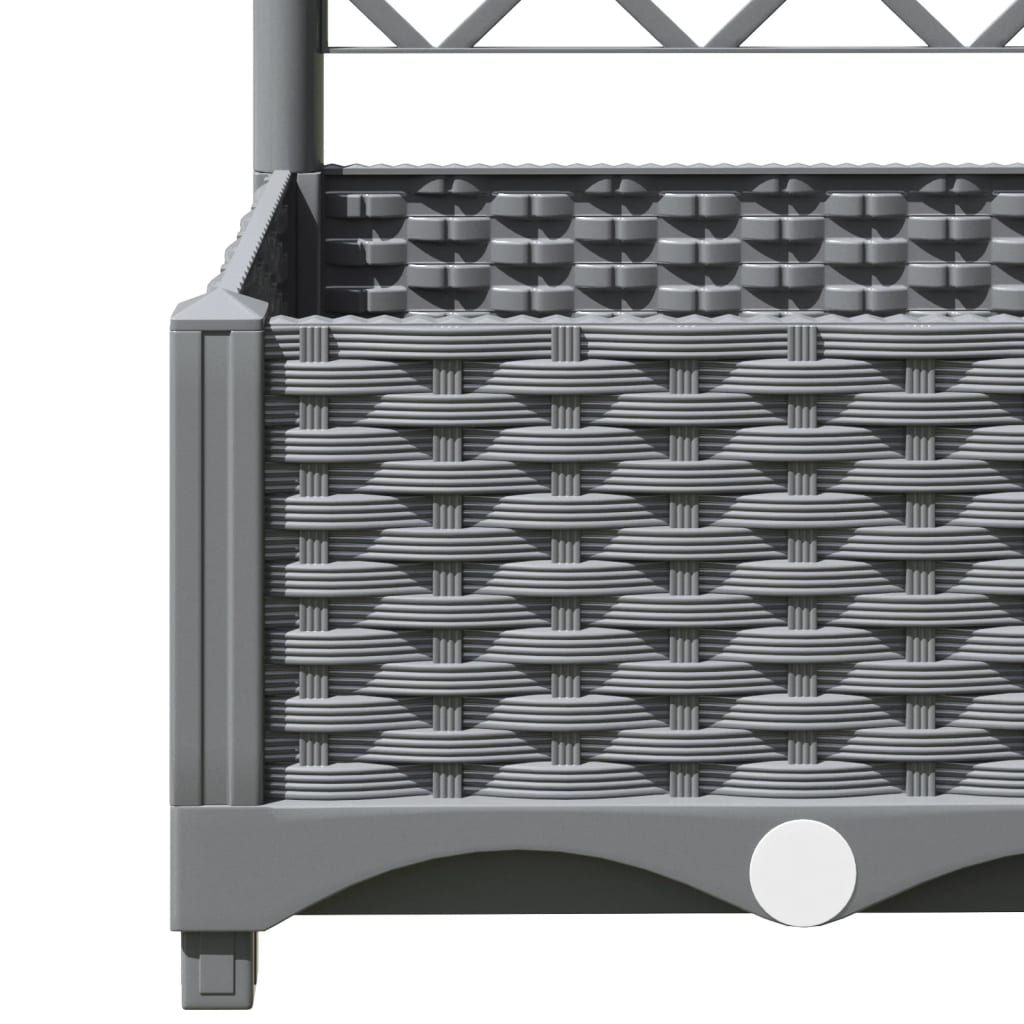 Plantenbak Met Latwerk 80X40X2,5 Cm Polypropeen 80 x 40 x 121.5 cm Lichtgrijs