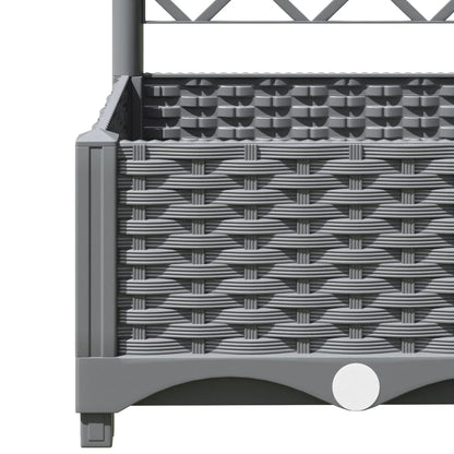 Plantenbak Met Latwerk 80X40X2,5 Cm Polypropeen 80 x 40 x 121.5 cm Lichtgrijs