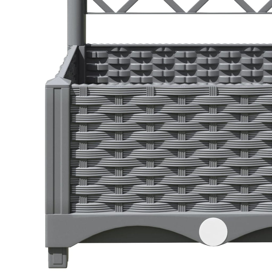 Plantenbak Met Latwerk 80X40X2,5 Cm Polypropeen 80 x 40 x 121.5 cm Lichtgrijs