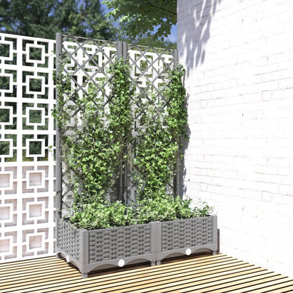 Plantenbak Met Latwerk 80X40X2,5 Cm Polypropeen 80 x 40 x 121.5 cm Lichtgrijs
