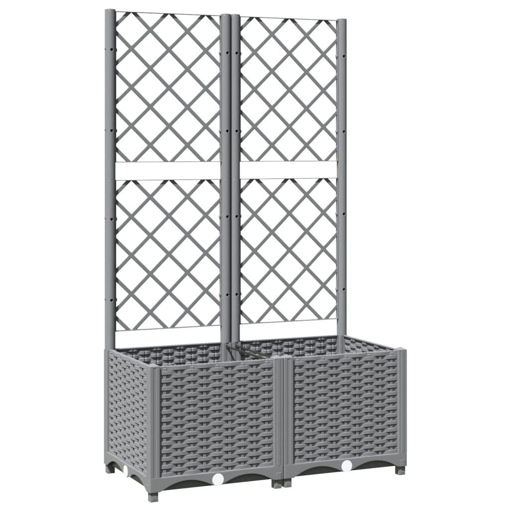 Plantenbak Met Latwerk Polypropeen 80 x 40 x 136 cm Lichtgrijs