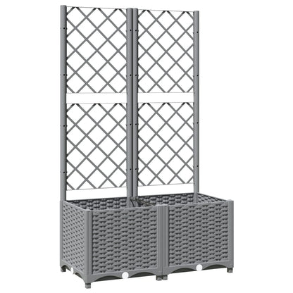 Plantenbak Met Latwerk Polypropeen 80 x 40 x 136 cm Lichtgrijs