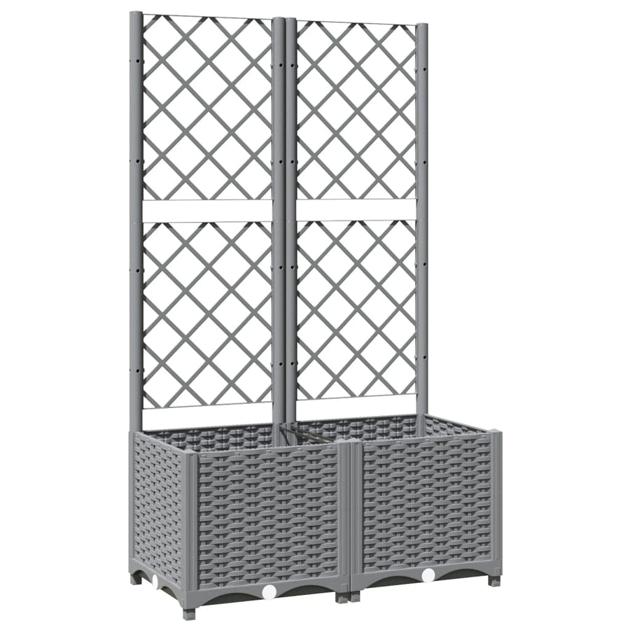 Plantenbak Met Latwerk Polypropeen 80 x 40 x 136 cm Lichtgrijs