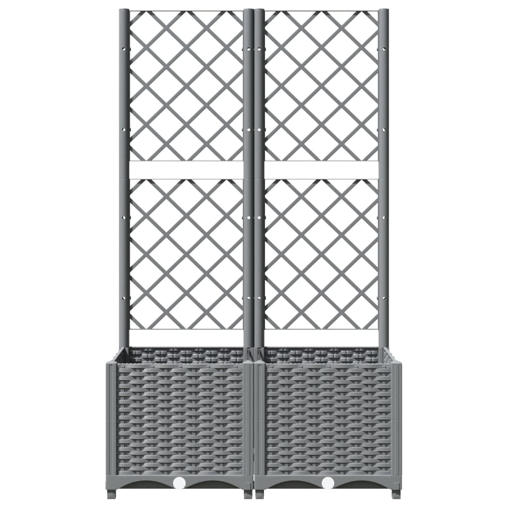 Plantenbak Met Latwerk Polypropeen 80 x 40 x 136 cm Lichtgrijs