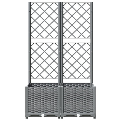 Plantenbak Met Latwerk Polypropeen 80 x 40 x 136 cm Lichtgrijs