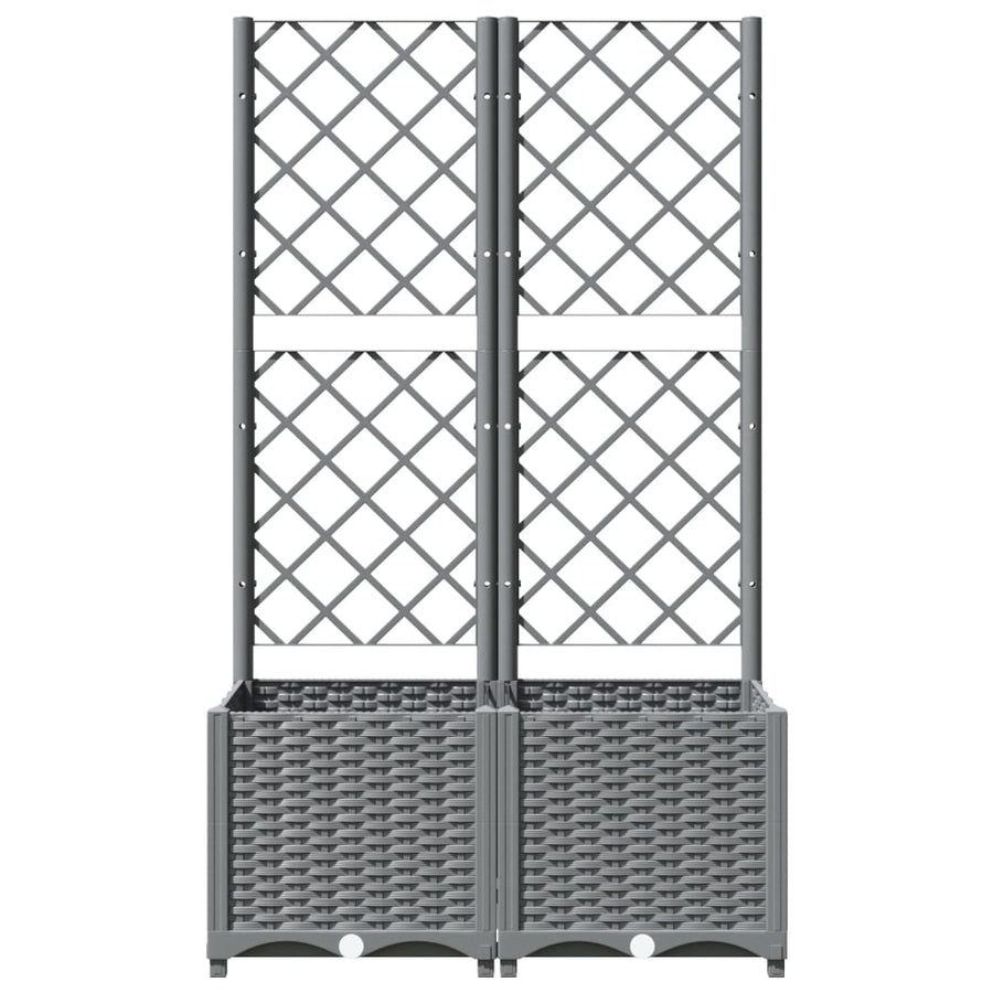 Plantenbak Met Latwerk Polypropeen 80 x 40 x 136 cm Lichtgrijs