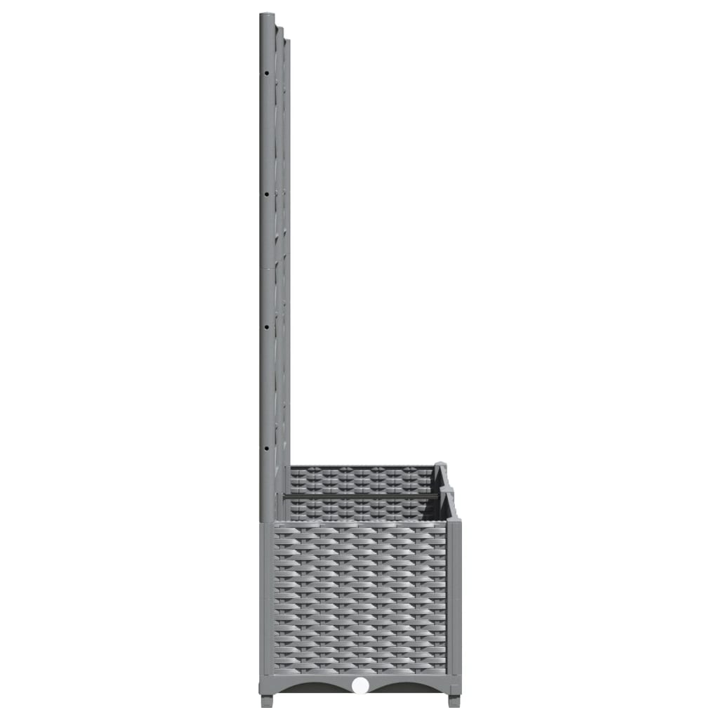 Plantenbak Met Latwerk Polypropeen 80 x 40 x 136 cm Lichtgrijs
