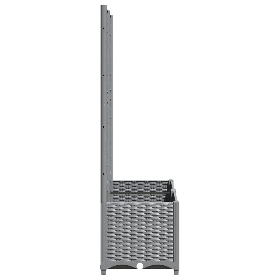 Plantenbak Met Latwerk Polypropeen 80 x 40 x 136 cm Lichtgrijs