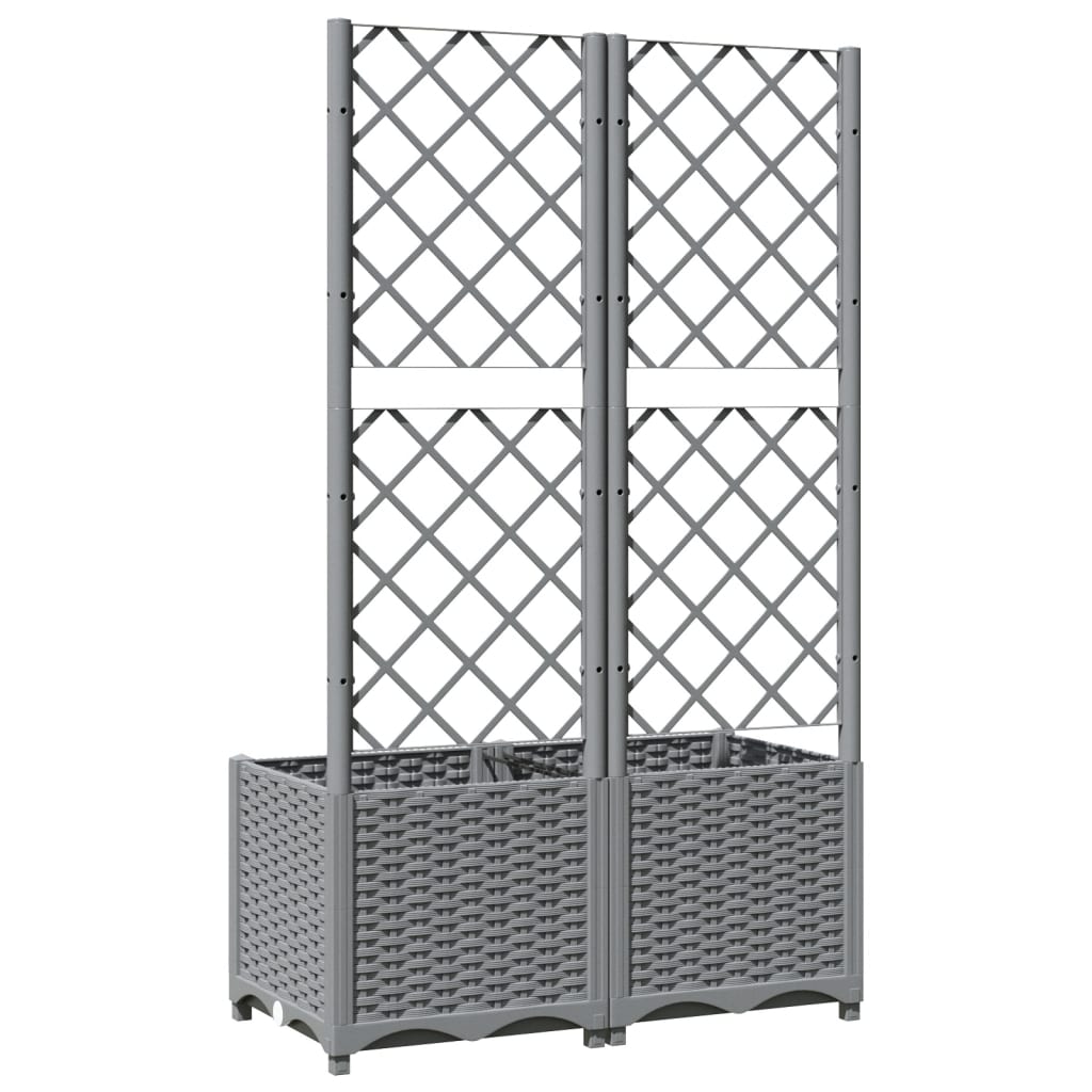 Plantenbak Met Latwerk Polypropeen 80 x 40 x 136 cm Lichtgrijs