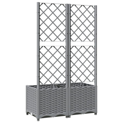 Plantenbak Met Latwerk Polypropeen 80 x 40 x 136 cm Lichtgrijs