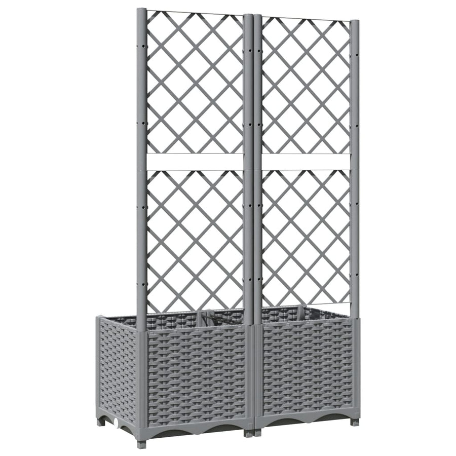 Plantenbak Met Latwerk Polypropeen 80 x 40 x 136 cm Lichtgrijs