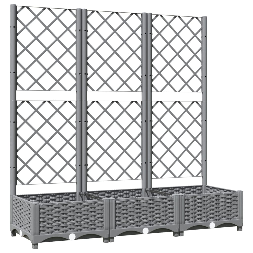Plantenbak Met Latwerk 20X40X2,5 Cm Polypropeen 120 x 40 x 121.5 cm Lichtgrijs