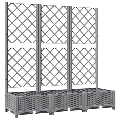 Plantenbak Met Latwerk 20X40X2,5 Cm Polypropeen 120 x 40 x 121.5 cm Lichtgrijs
