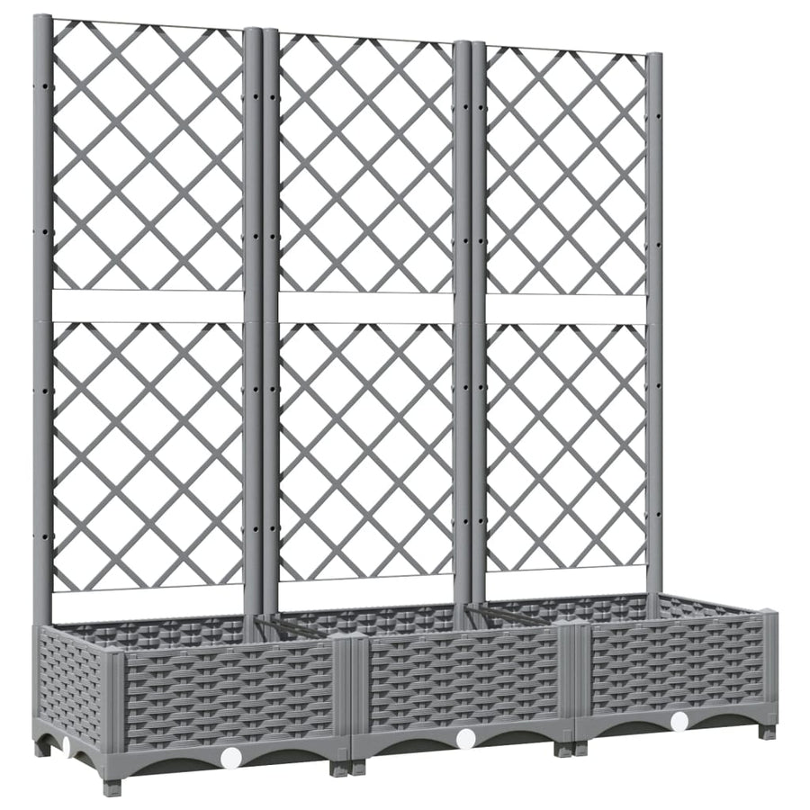 Plantenbak Met Latwerk 20X40X2,5 Cm Polypropeen 120 x 40 x 121.5 cm Lichtgrijs