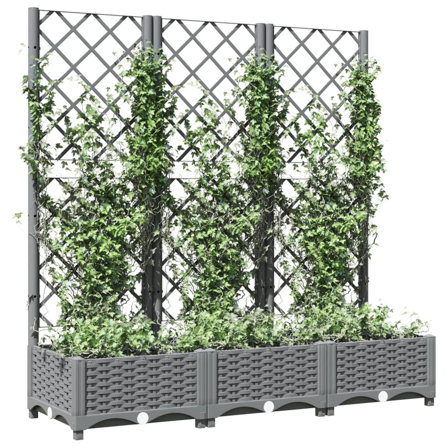 Plantenbak Met Latwerk 20X40X2,5 Cm Polypropeen 120 x 40 x 121.5 cm Lichtgrijs