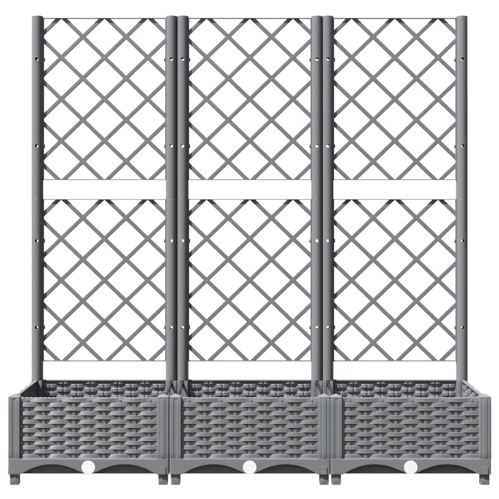 Plantenbak Met Latwerk 20X40X2,5 Cm Polypropeen 120 x 40 x 121.5 cm Lichtgrijs
