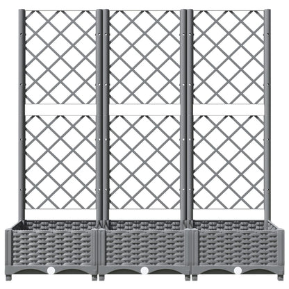 Plantenbak Met Latwerk 20X40X2,5 Cm Polypropeen 120 x 40 x 121.5 cm Lichtgrijs