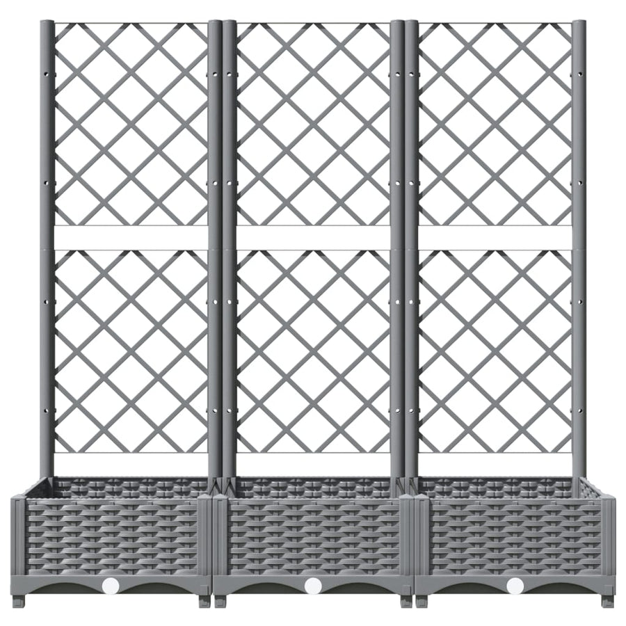Plantenbak Met Latwerk 20X40X2,5 Cm Polypropeen 120 x 40 x 121.5 cm Lichtgrijs