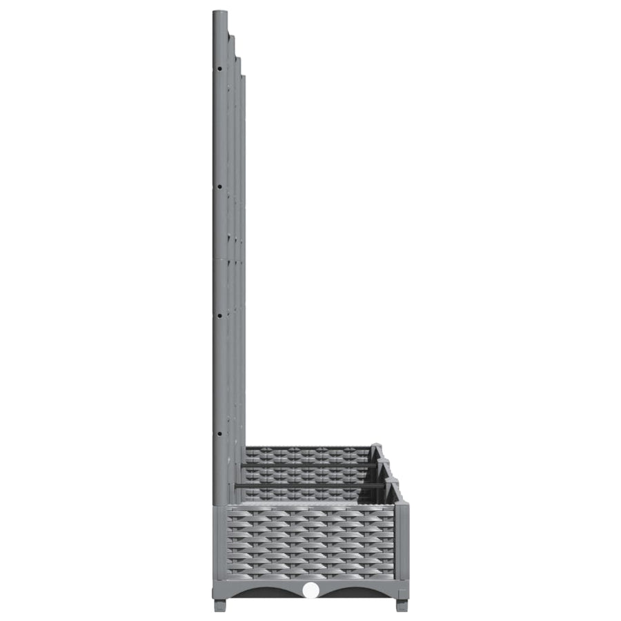 Plantenbak Met Latwerk 20X40X2,5 Cm Polypropeen 120 x 40 x 121.5 cm Lichtgrijs