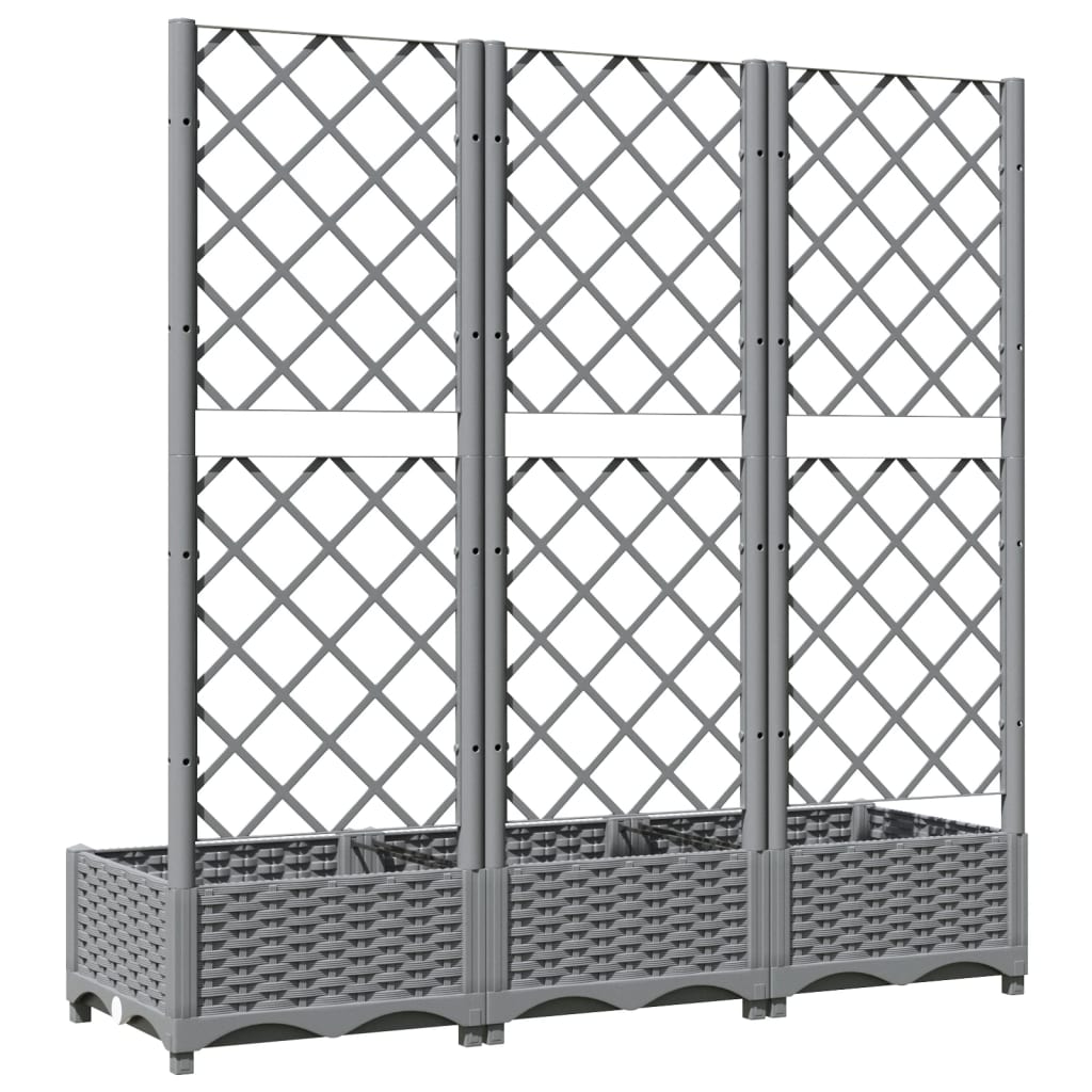 Plantenbak Met Latwerk 20X40X2,5 Cm Polypropeen 120 x 40 x 121.5 cm Lichtgrijs