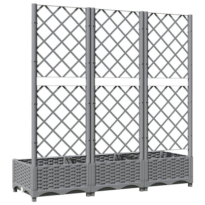 Plantenbak Met Latwerk 20X40X2,5 Cm Polypropeen 120 x 40 x 121.5 cm Lichtgrijs