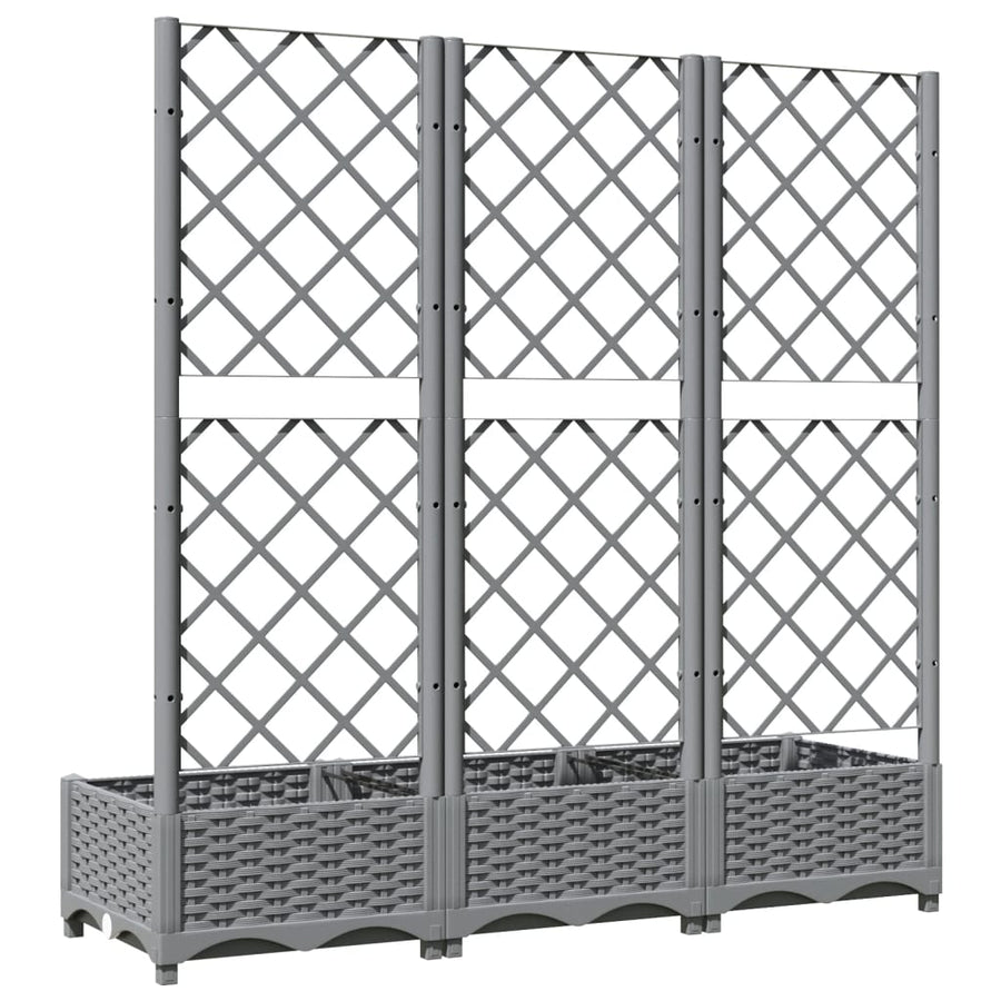 Plantenbak Met Latwerk 20X40X2,5 Cm Polypropeen 120 x 40 x 121.5 cm Lichtgrijs