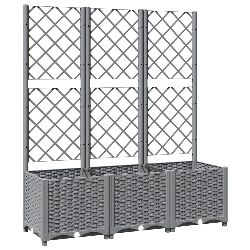 Plantenbak Met Latwerk Polypropeen 120 x 40 x 136 cm Lichtgrijs