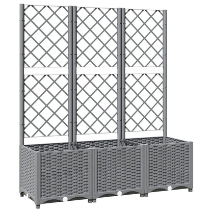 Plantenbak Met Latwerk Polypropeen 120 x 40 x 136 cm Lichtgrijs