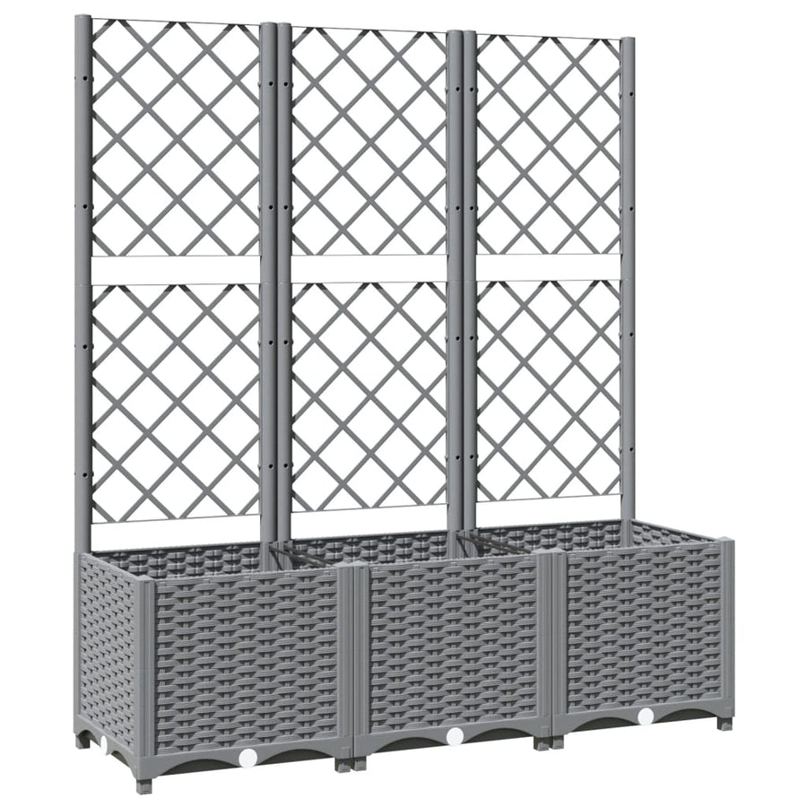 Plantenbak Met Latwerk Polypropeen 120 x 40 x 136 cm Lichtgrijs