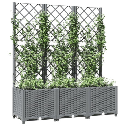 Plantenbak Met Latwerk Polypropeen 120 x 40 x 136 cm Lichtgrijs