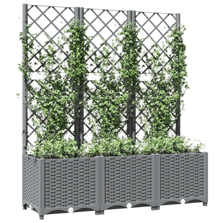 Plantenbak Met Latwerk Polypropeen 120 x 40 x 136 cm Lichtgrijs