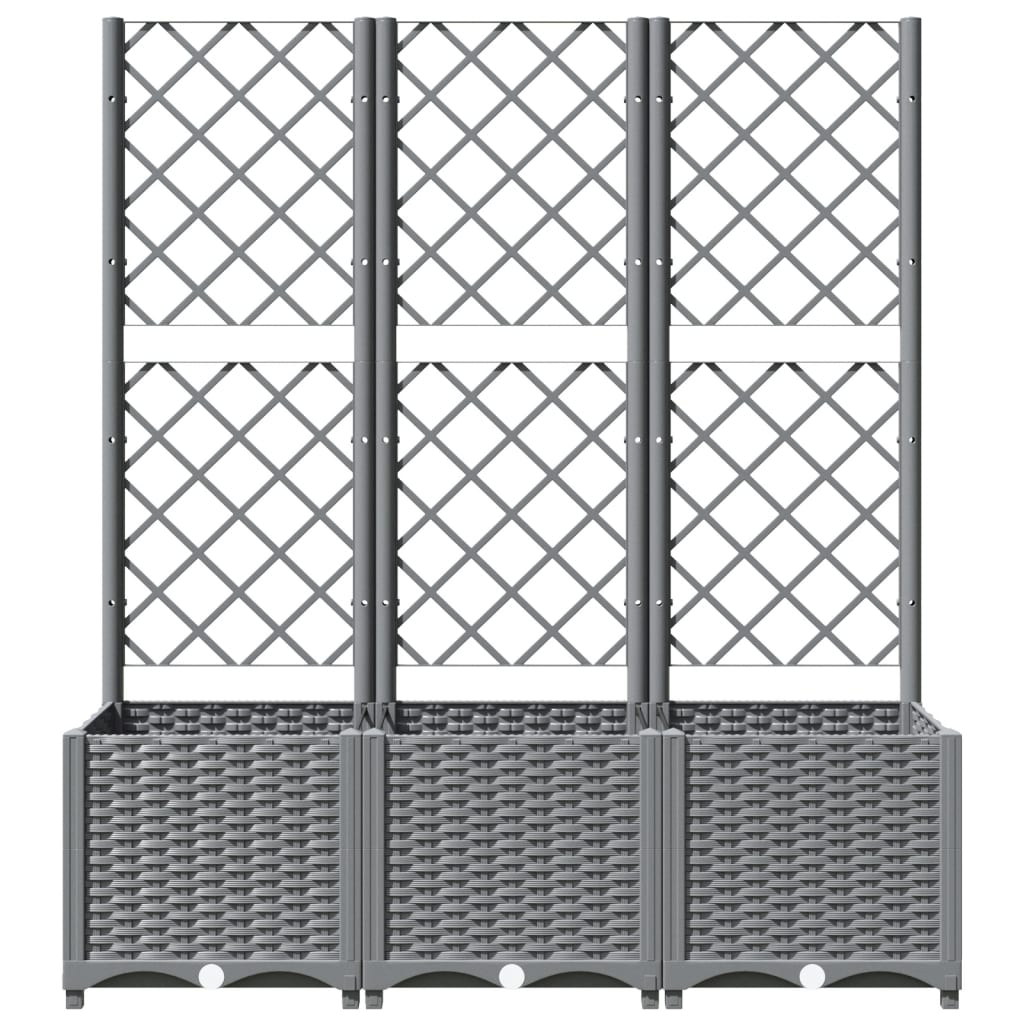 Plantenbak Met Latwerk Polypropeen 120 x 40 x 136 cm Lichtgrijs