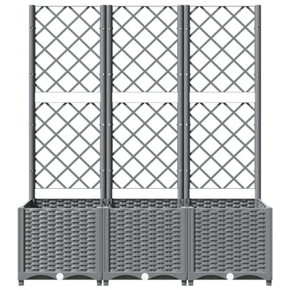 Plantenbak Met Latwerk Polypropeen 120 x 40 x 136 cm Lichtgrijs