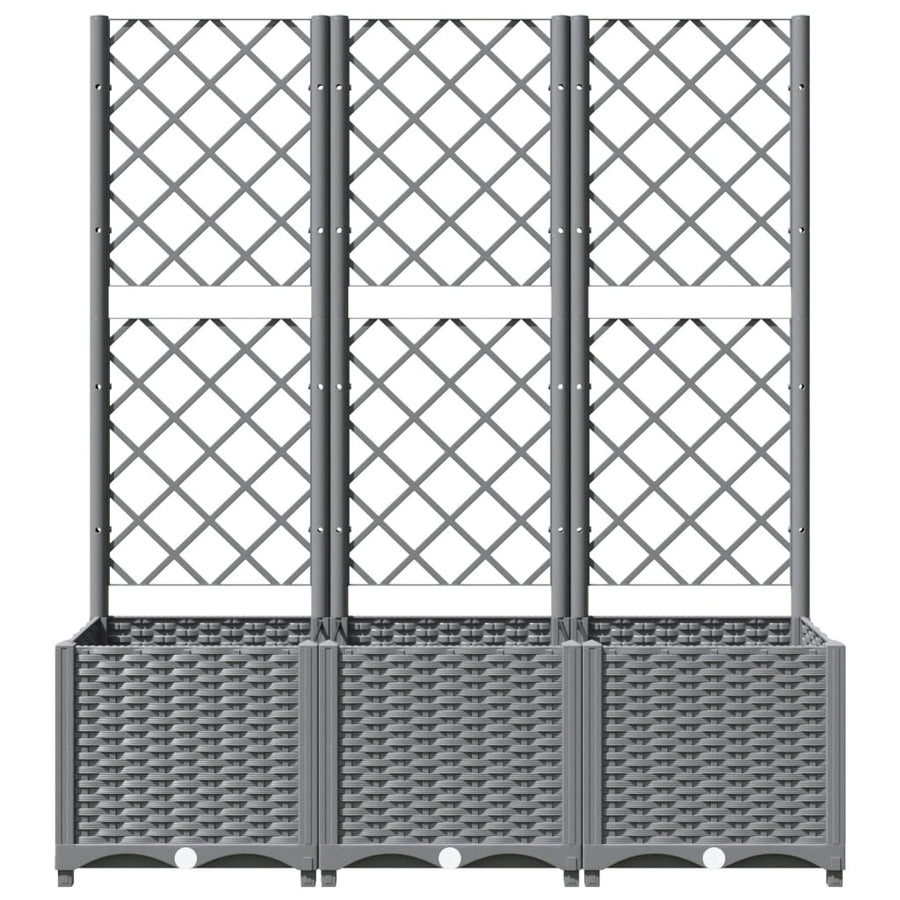Plantenbak Met Latwerk Polypropeen 120 x 40 x 136 cm Lichtgrijs