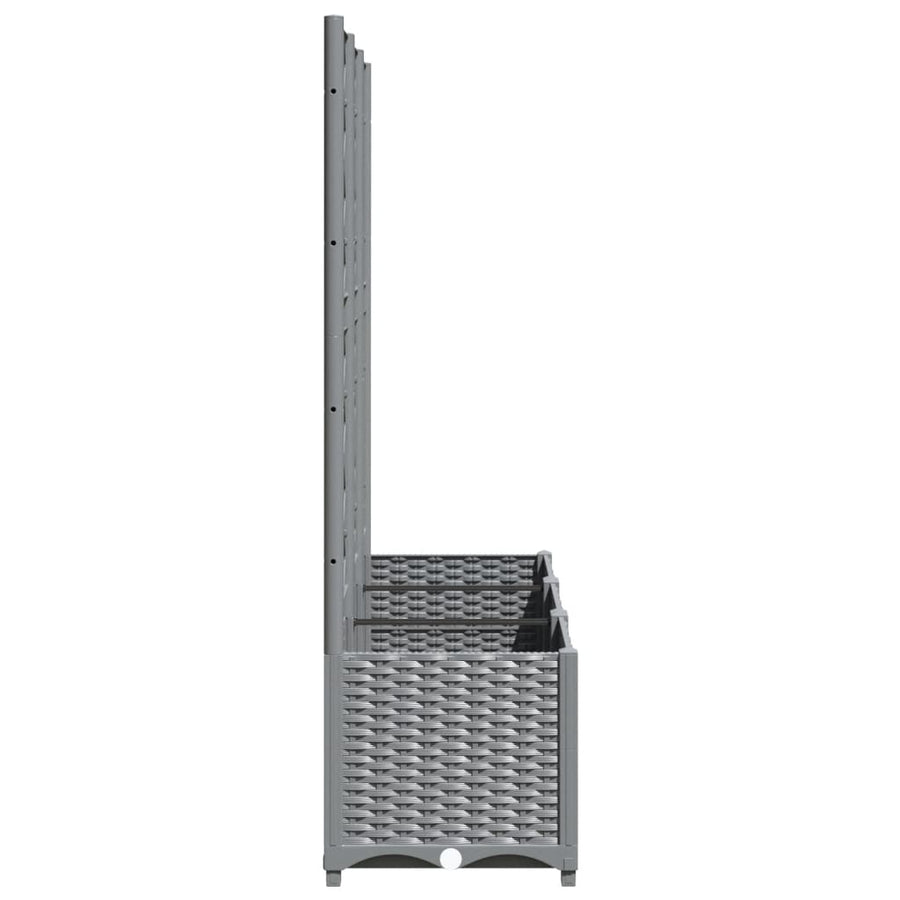 Plantenbak Met Latwerk Polypropeen 120 x 40 x 136 cm Lichtgrijs