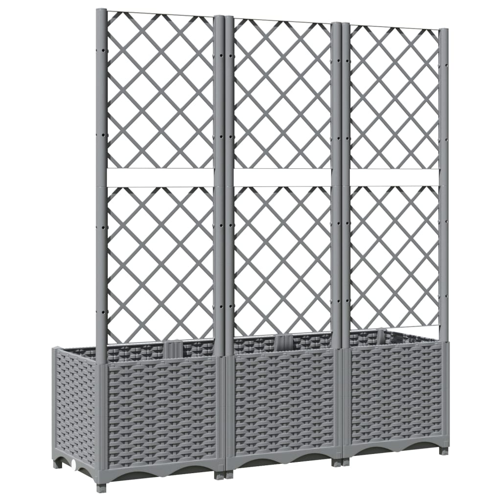 Plantenbak Met Latwerk Polypropeen 120 x 40 x 136 cm Lichtgrijs