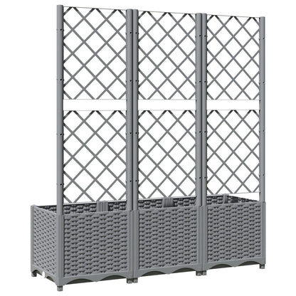 Plantenbak Met Latwerk Polypropeen 120 x 40 x 136 cm Lichtgrijs