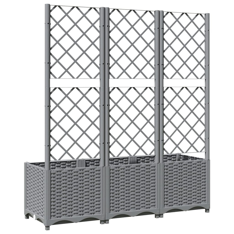 Plantenbak Met Latwerk Polypropeen 120 x 40 x 136 cm Lichtgrijs