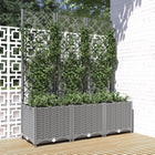 Plantenbak met latwerk 120x40x136 cm lichtgrijs