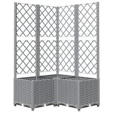 Plantenbak Met Latwerk Polypropeen 80 x 80 x 136 cm Lichtgrijs